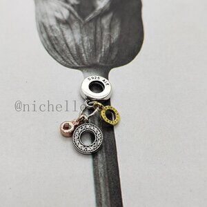 Pandora Triple Monogram & Logo Dangle Charm